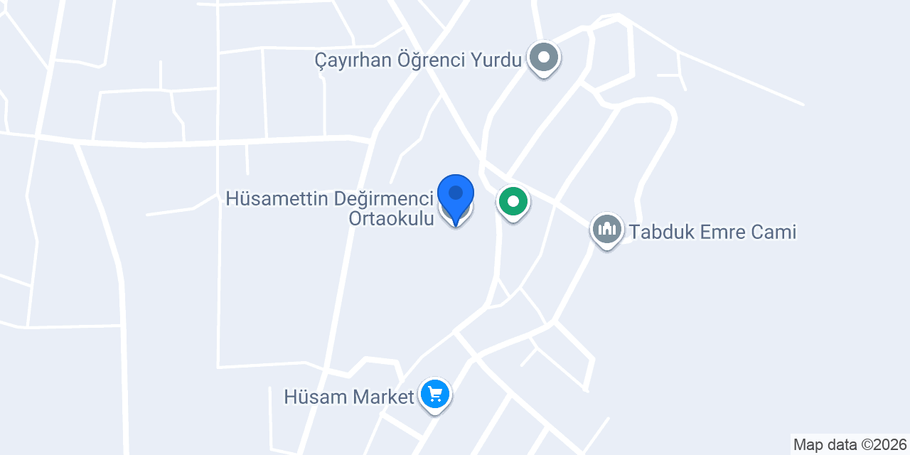 Hüsamettin Değirmenci Ortaokulu konumu