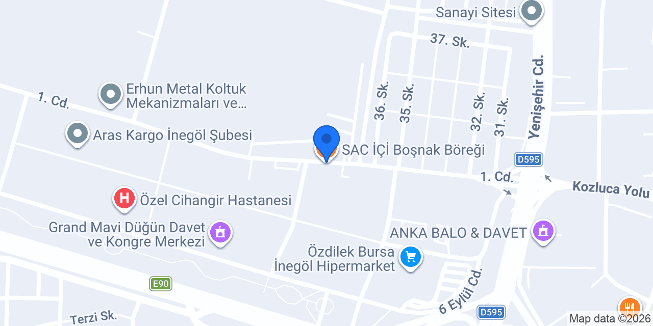 SAC İÇİ Boşnak Böreği konumu