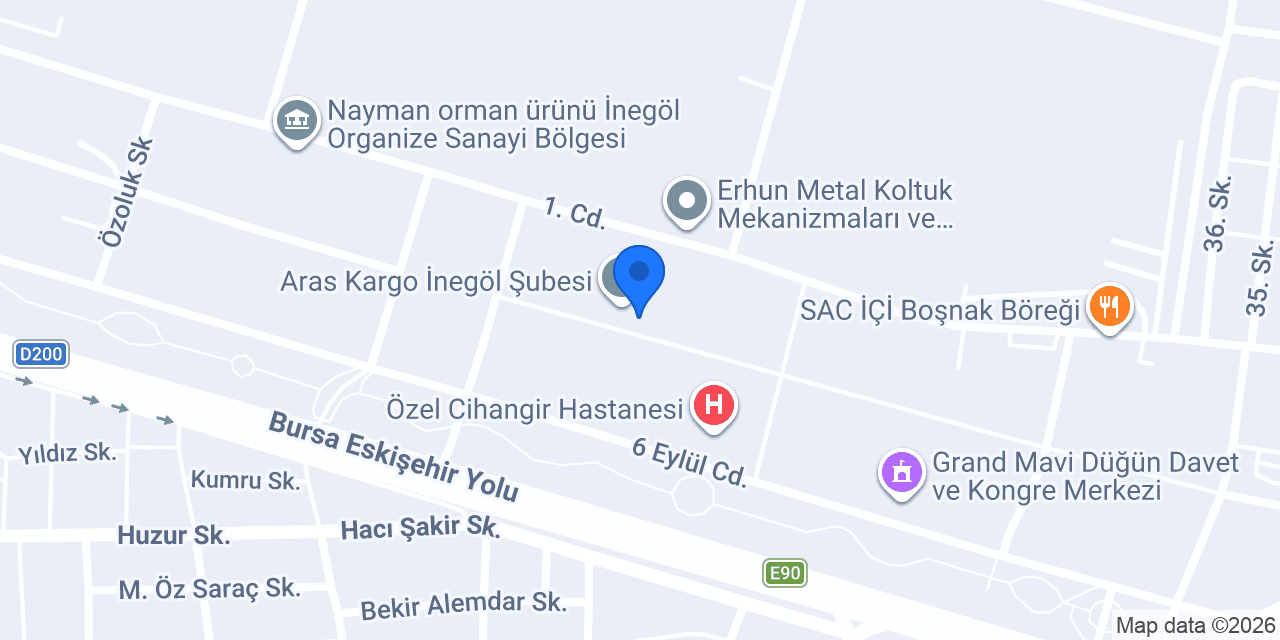 Gevinoğlu Otomotiv konumu