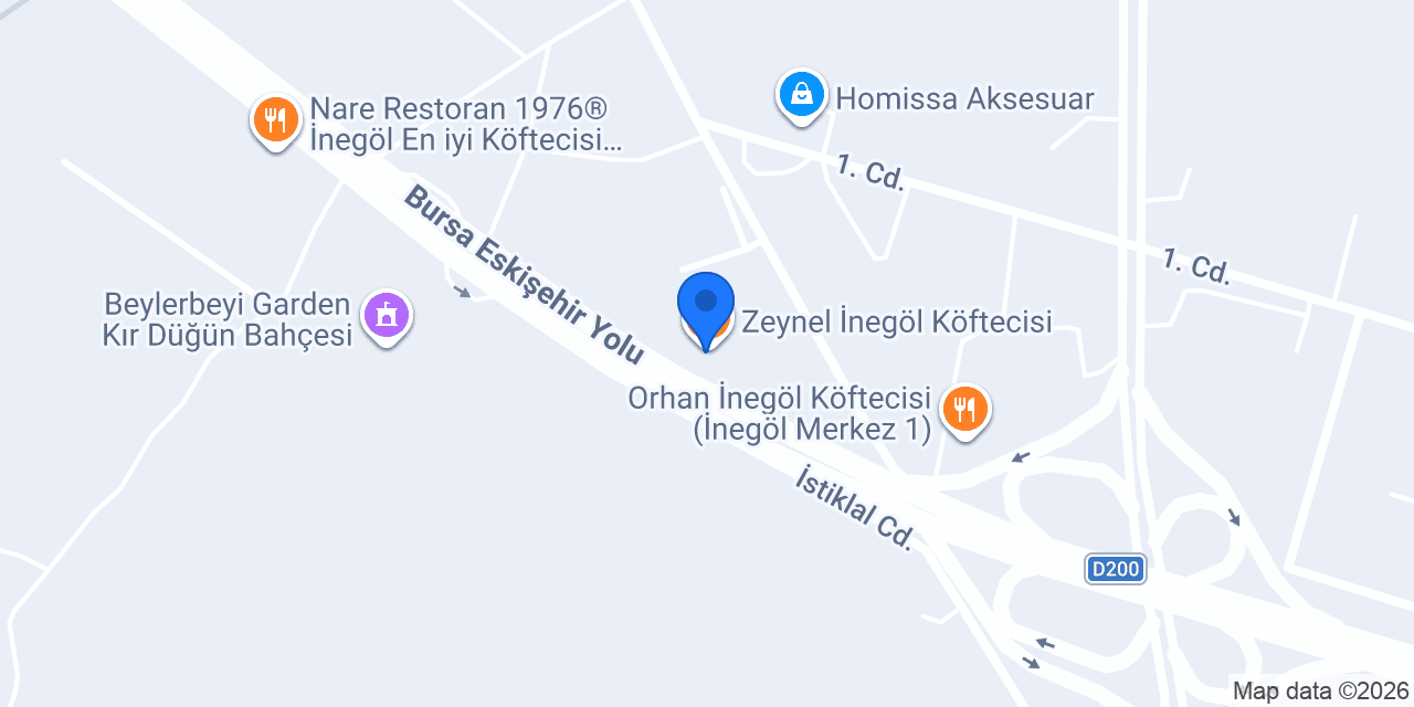 Zeynel İnegöl Köftecisi konumu