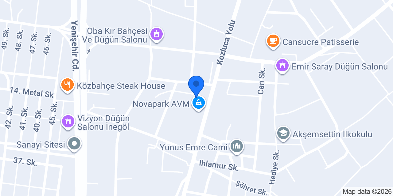 Nova park taksi İnegöl konumu