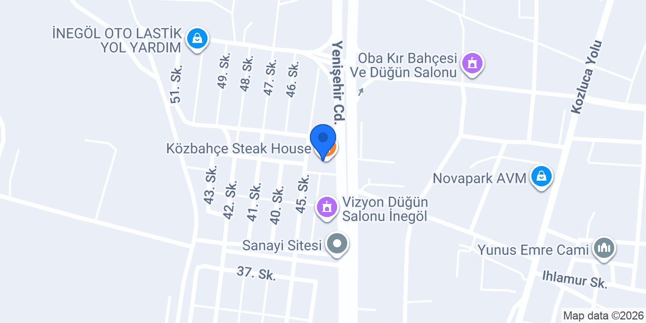 Közbahçe Steak House konumu