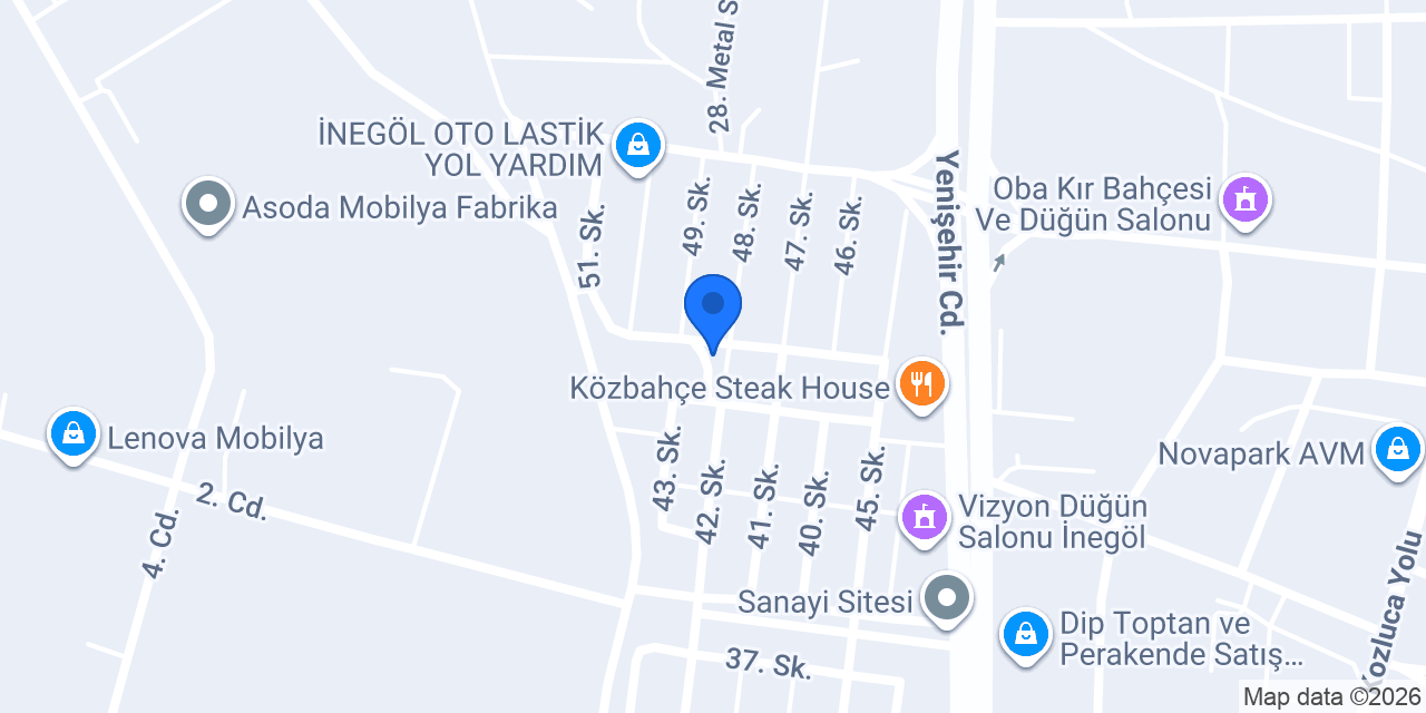İnegöl karbüratör (oğuz karbüratör) konumu
