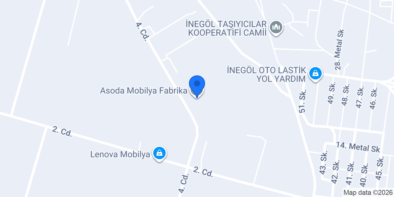 Asoda Mobilya Fabrika konumu