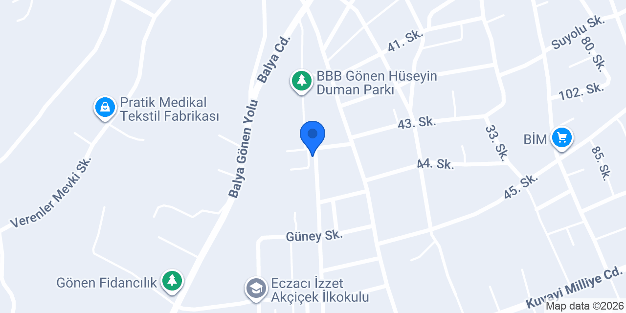 Gönen Hastane Taksi konumu