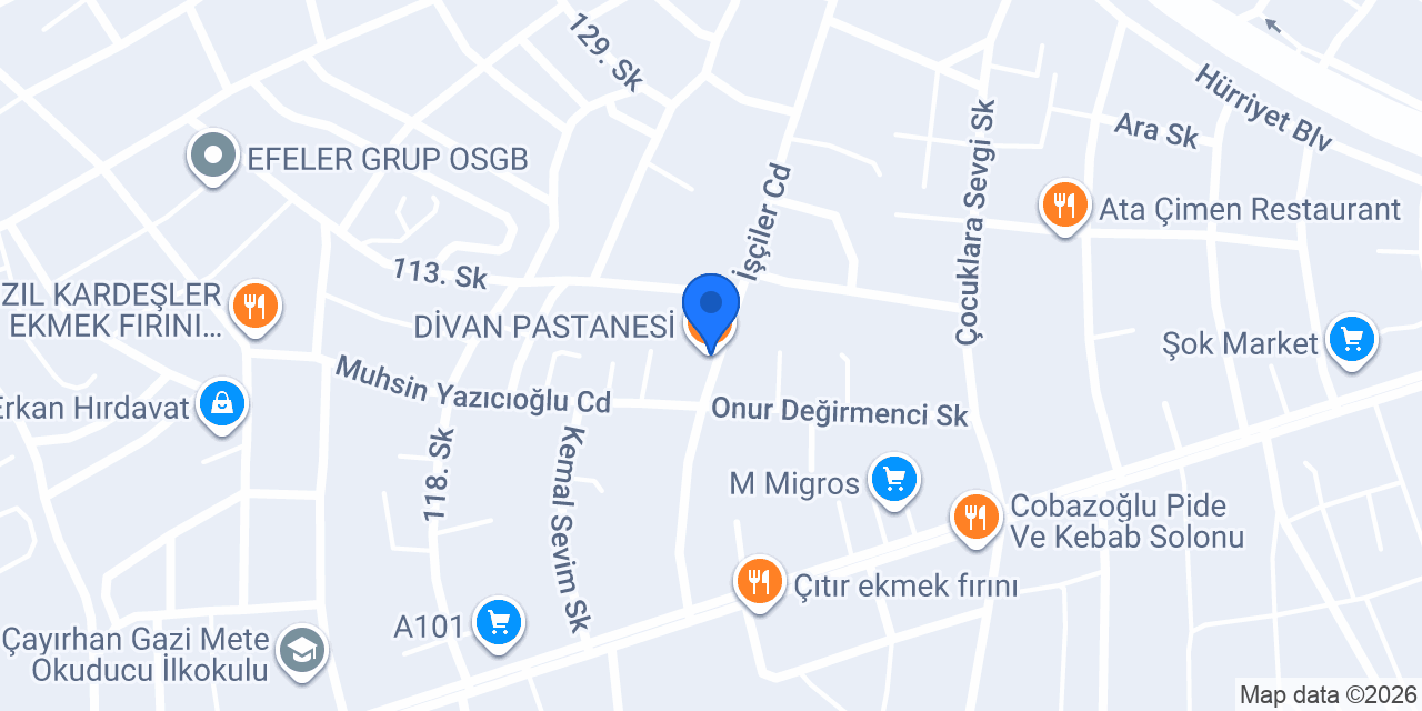 DİVAN PASTANESİ konumu