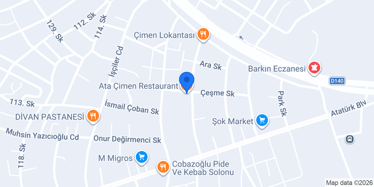 Ata Çimen Restaurant konumu