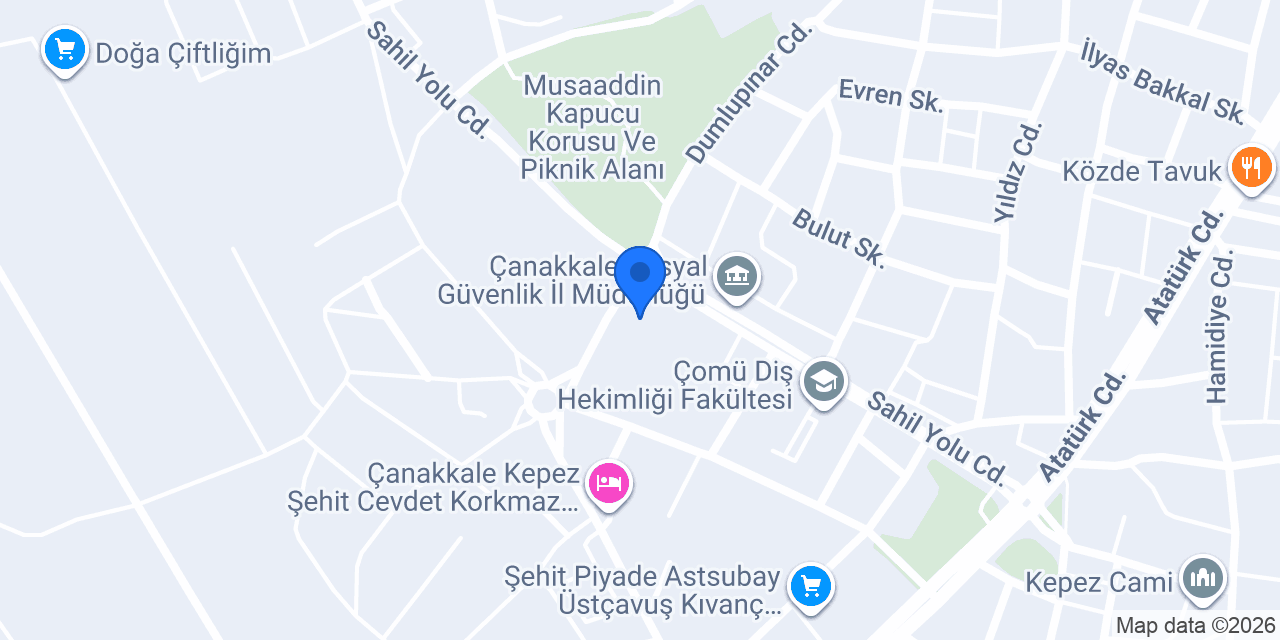 Çanakkale Davet Evi konumu