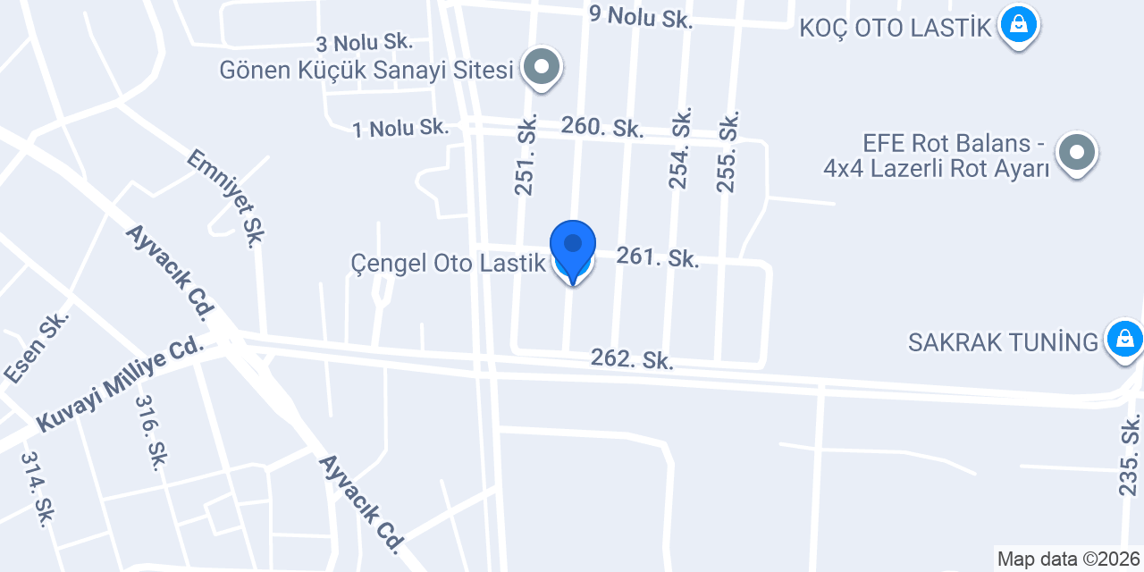 Çengel Oto Lastik konumu
