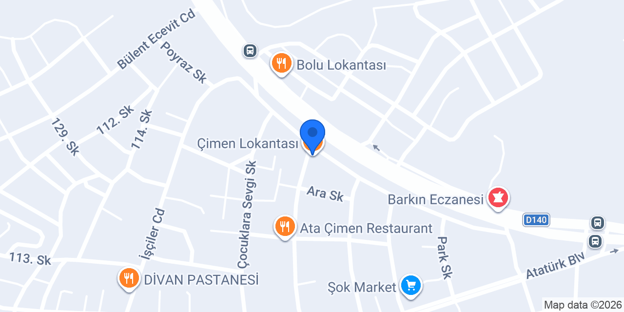 Çimen Lokantası konumu