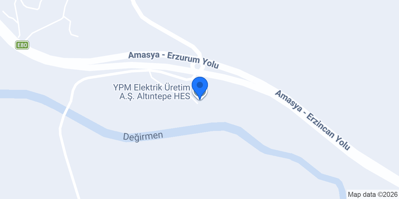 YPM Elektrik Üretim A.Ş. Altıntepe HES konumu