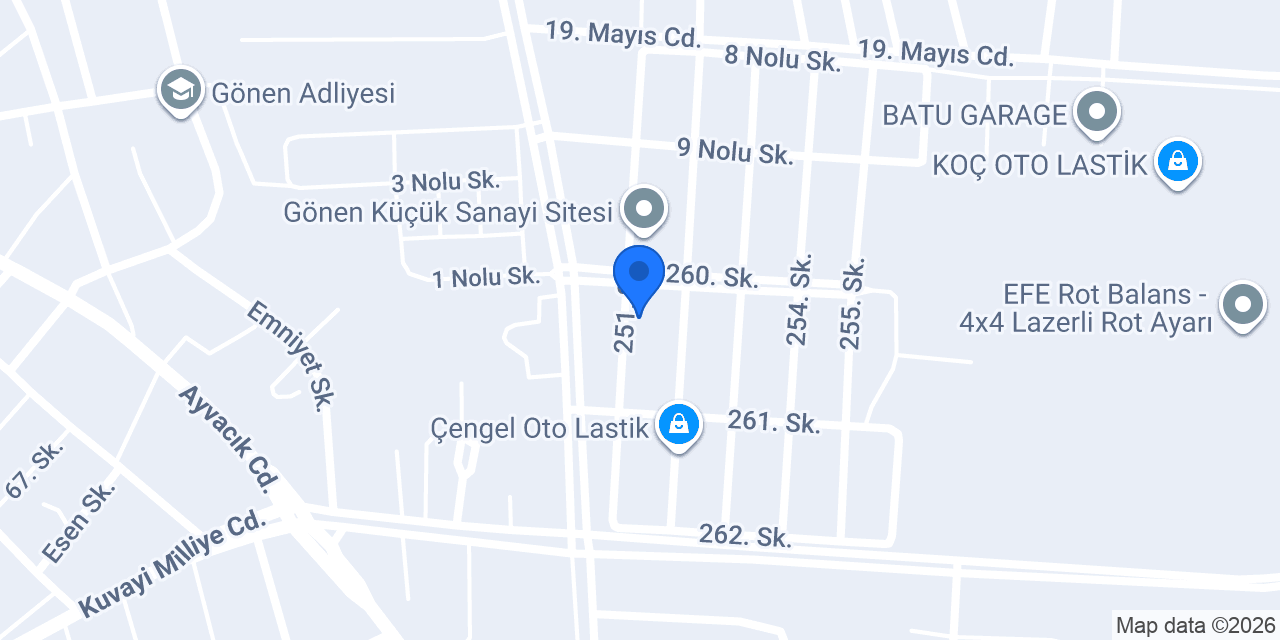 Çelik Oto Elektrik konumu