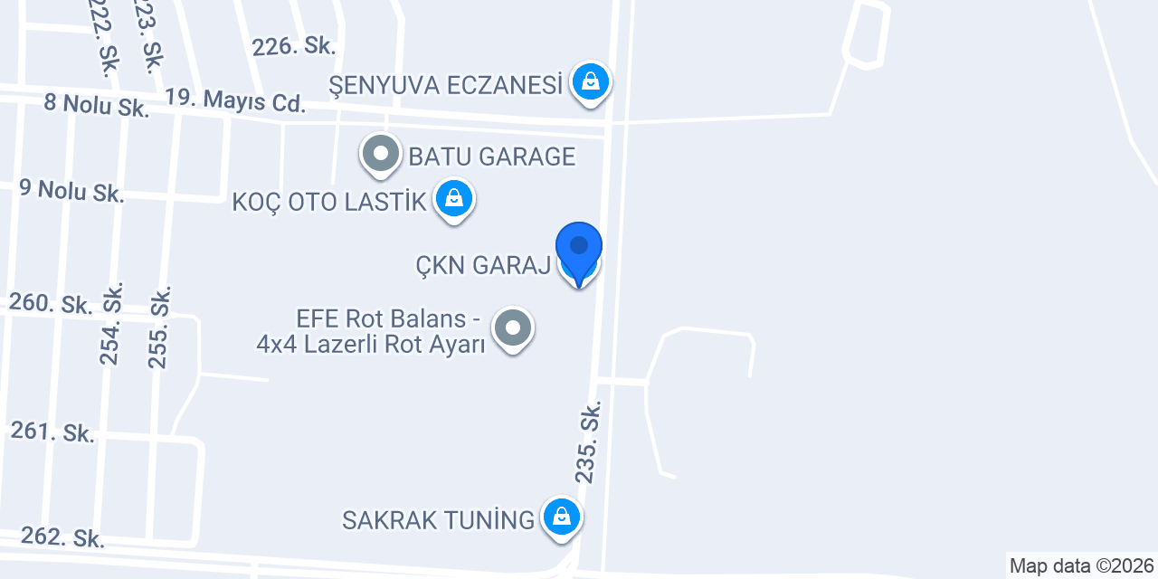 ÇKN GARAJ konumu