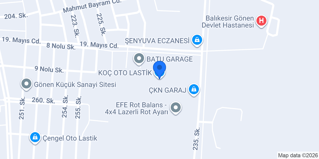 KOÇ OTO LASTİK konumu