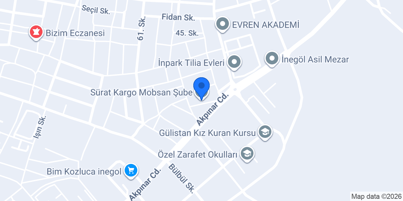 Sürat Kargo Mobsan Şube konumu