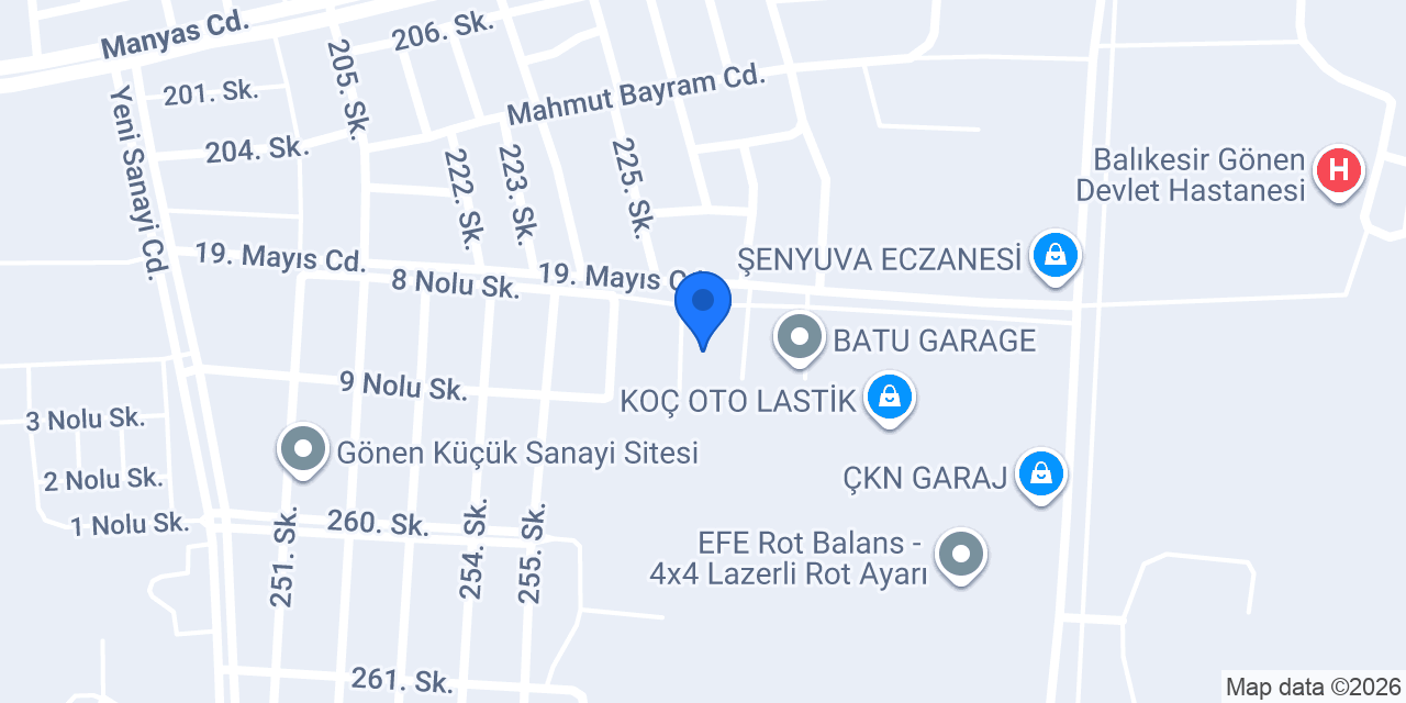 gönen mesa metal konumu