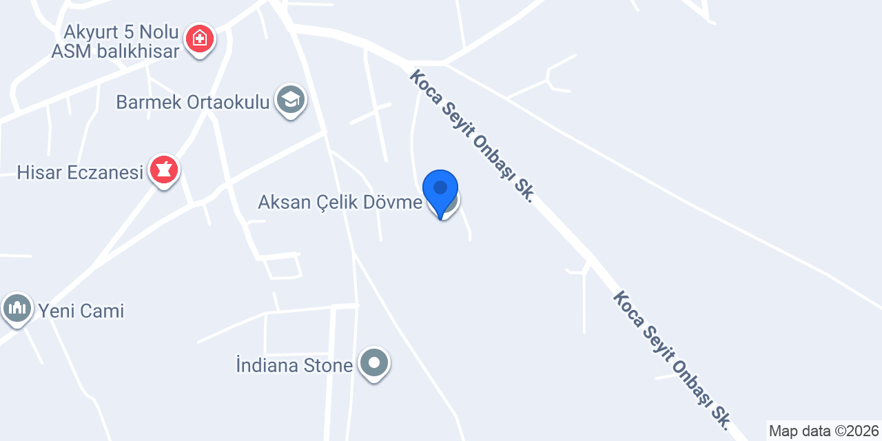 Aksan Çelik Dövme konumu