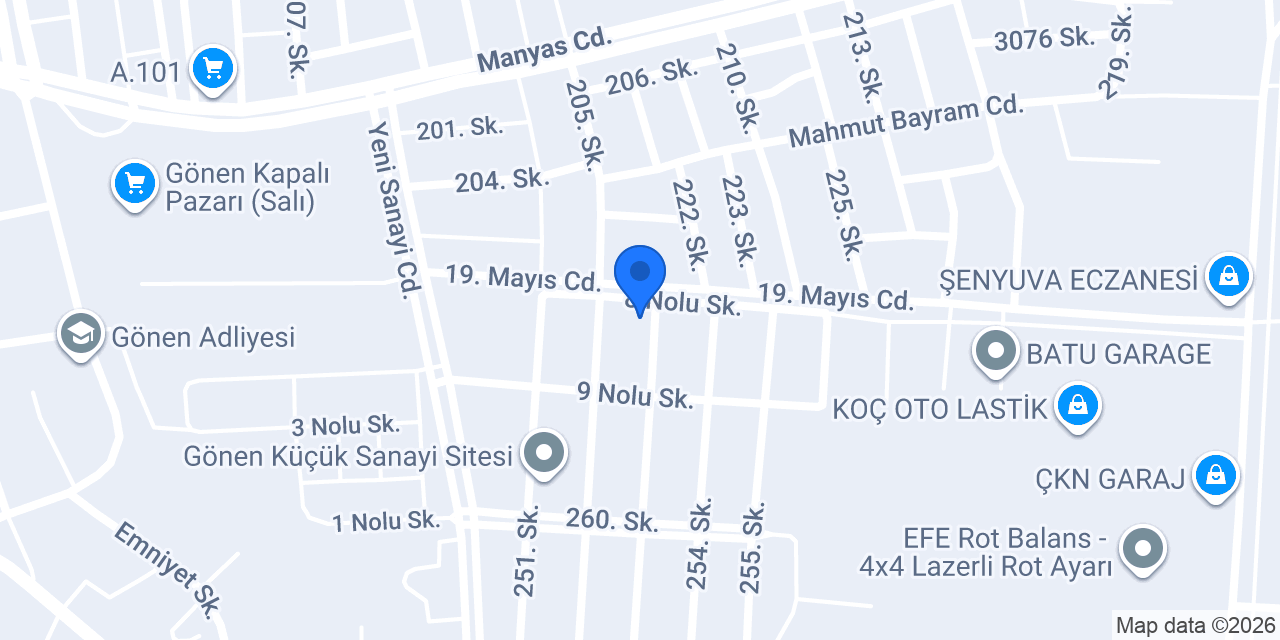 Özcan Mobilya konumu