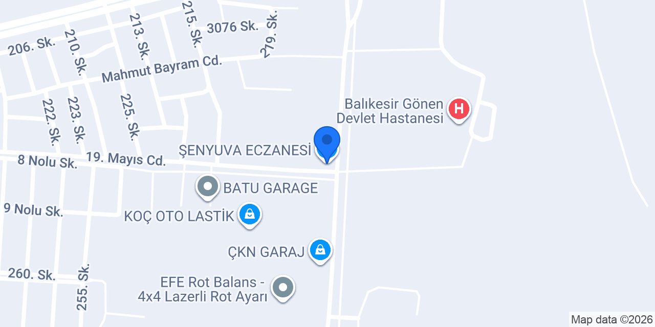 ŞENYUVA ECZANESİ konumu