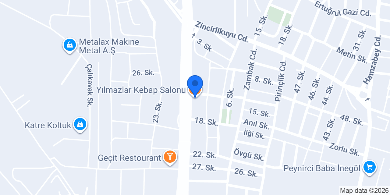 Yılmazlar Kebap Salonu konumu