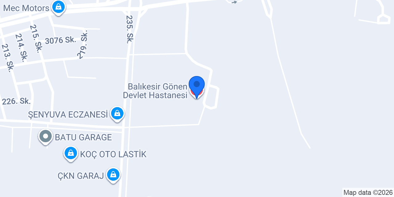 Balıkesir Gönen Devlet Hastanesi konumu
