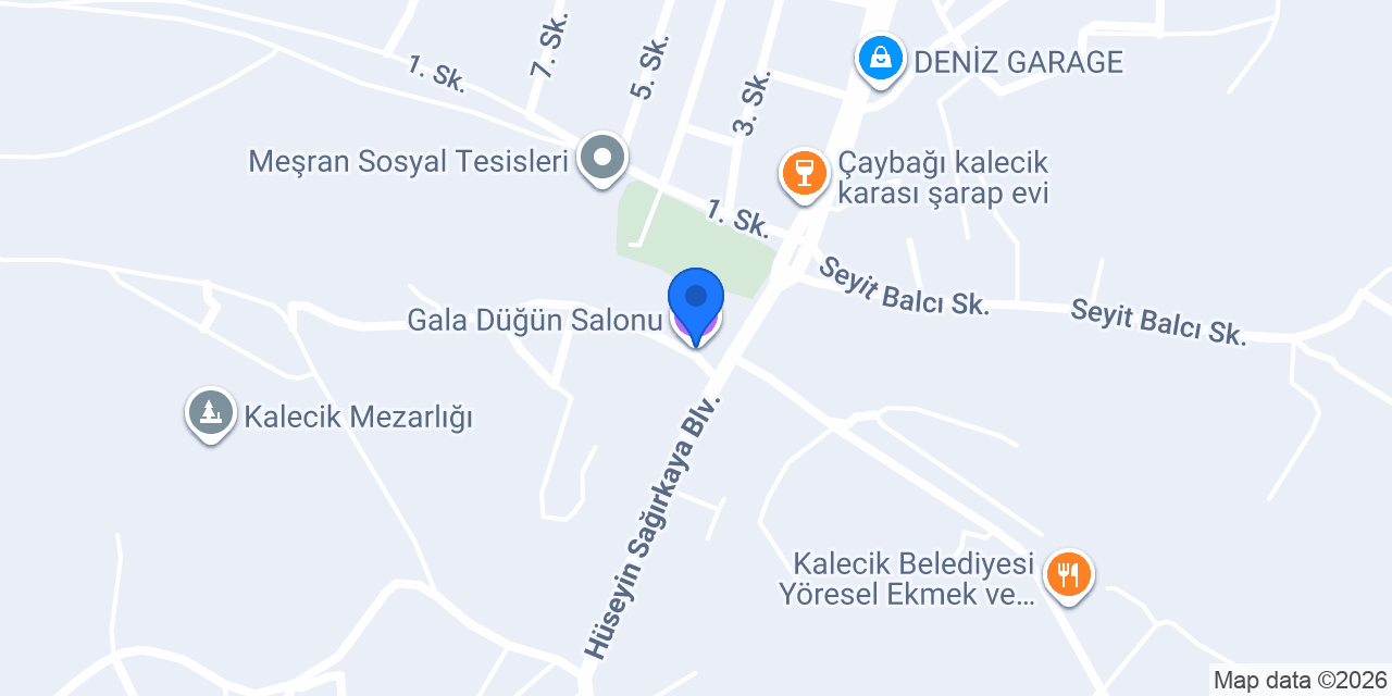 Gala Düğün Salonu konumu