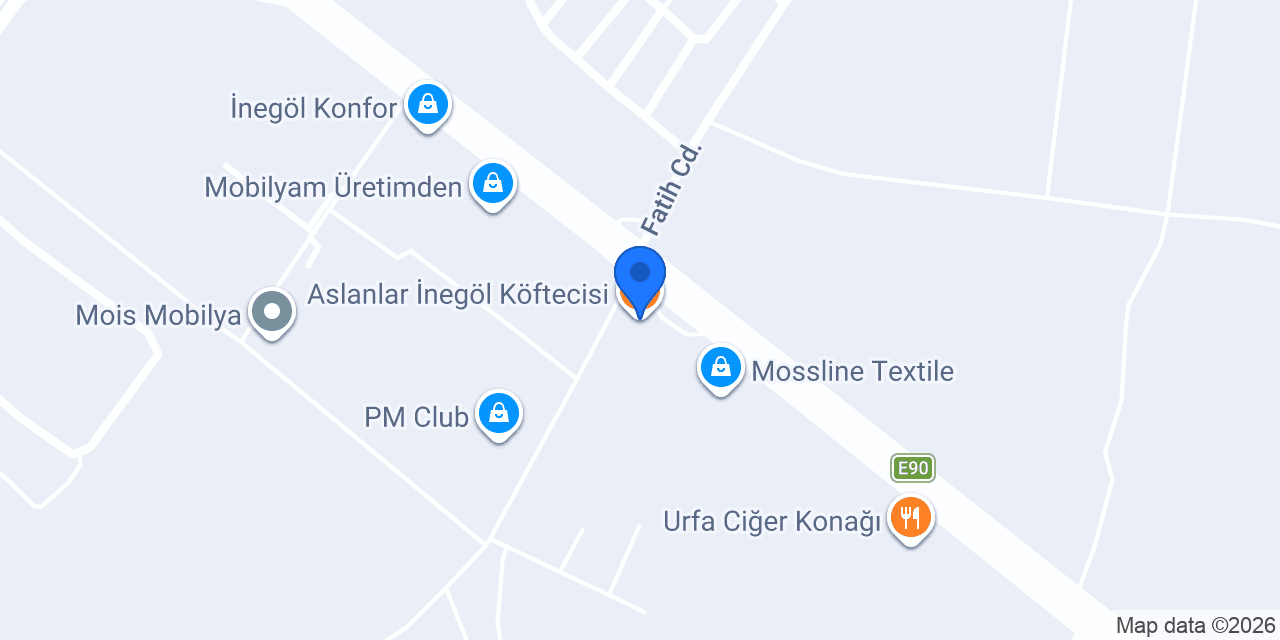Aslanlar İnegöl Köftecisi konumu