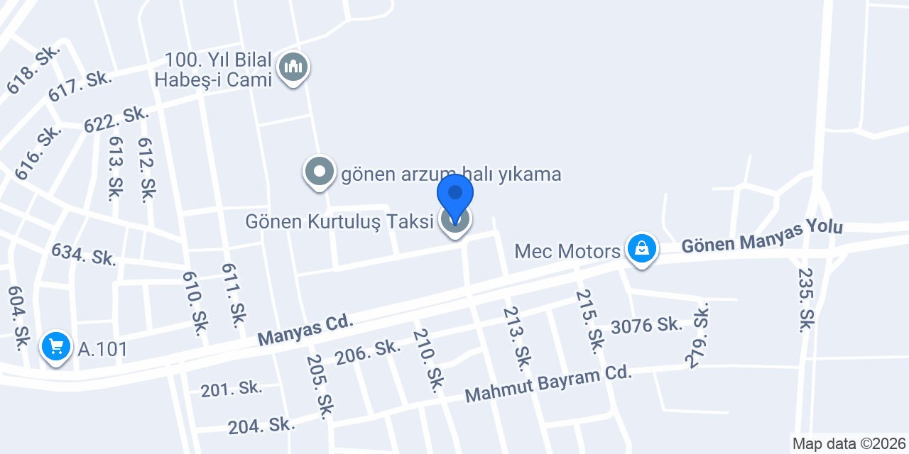 Gönen Kurtuluş Taksi konumu