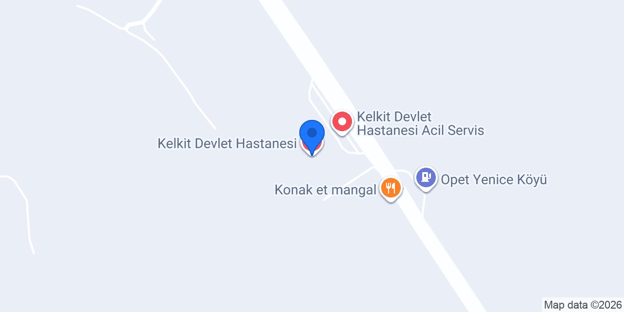 Kelkit Devlet Hastanesi konumu