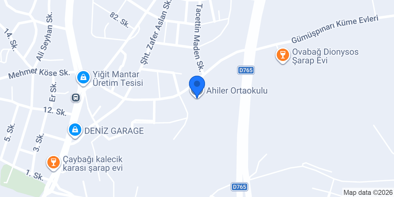 Ahiler Ortaokulu konumu