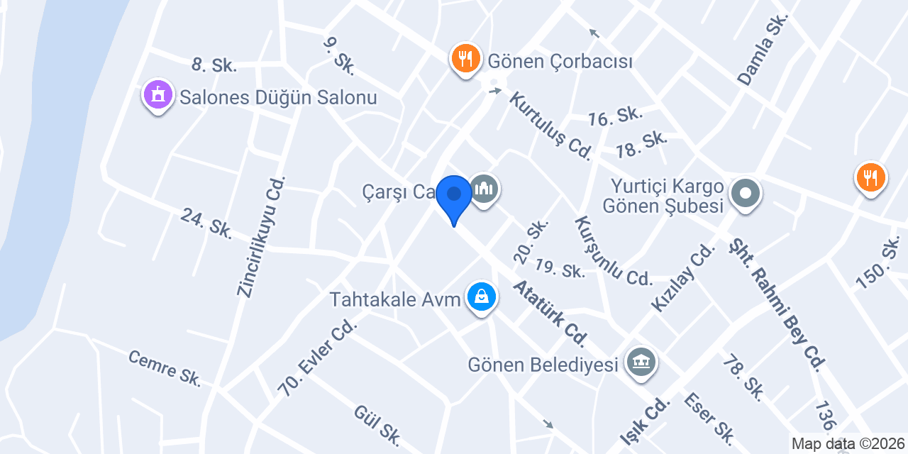 TEB Gönen Şubesi konumu