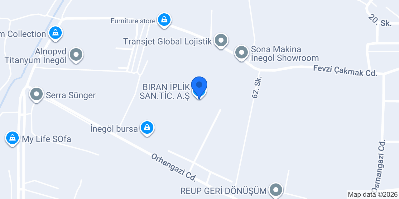 BIRAN İPLİK SAN.TİC. A.Ş. konumu
