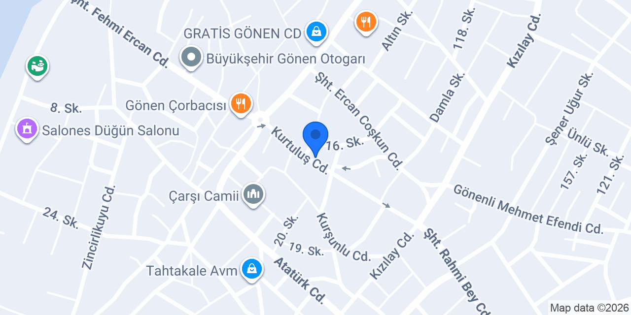 Özser Neo Sigorta Gönen Şubesi konumu