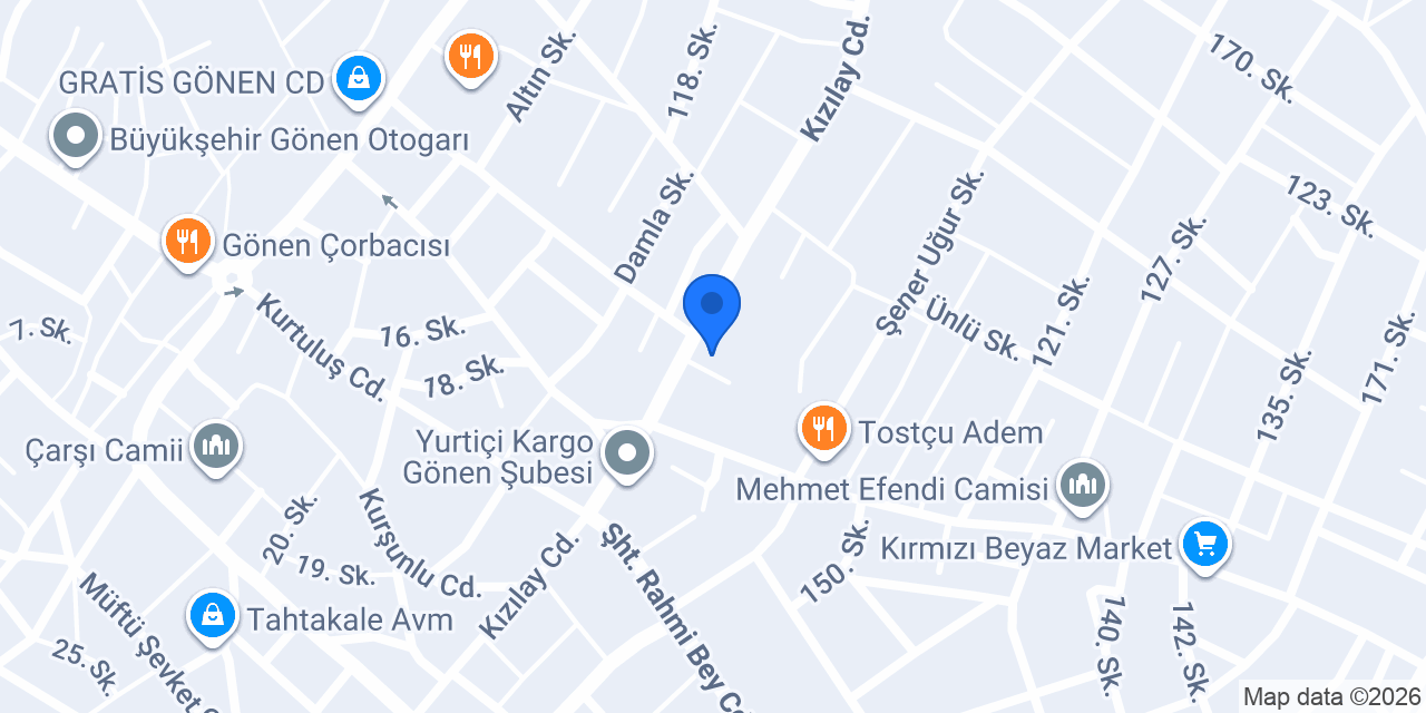 Halkbank Gönen Şubesi konumu