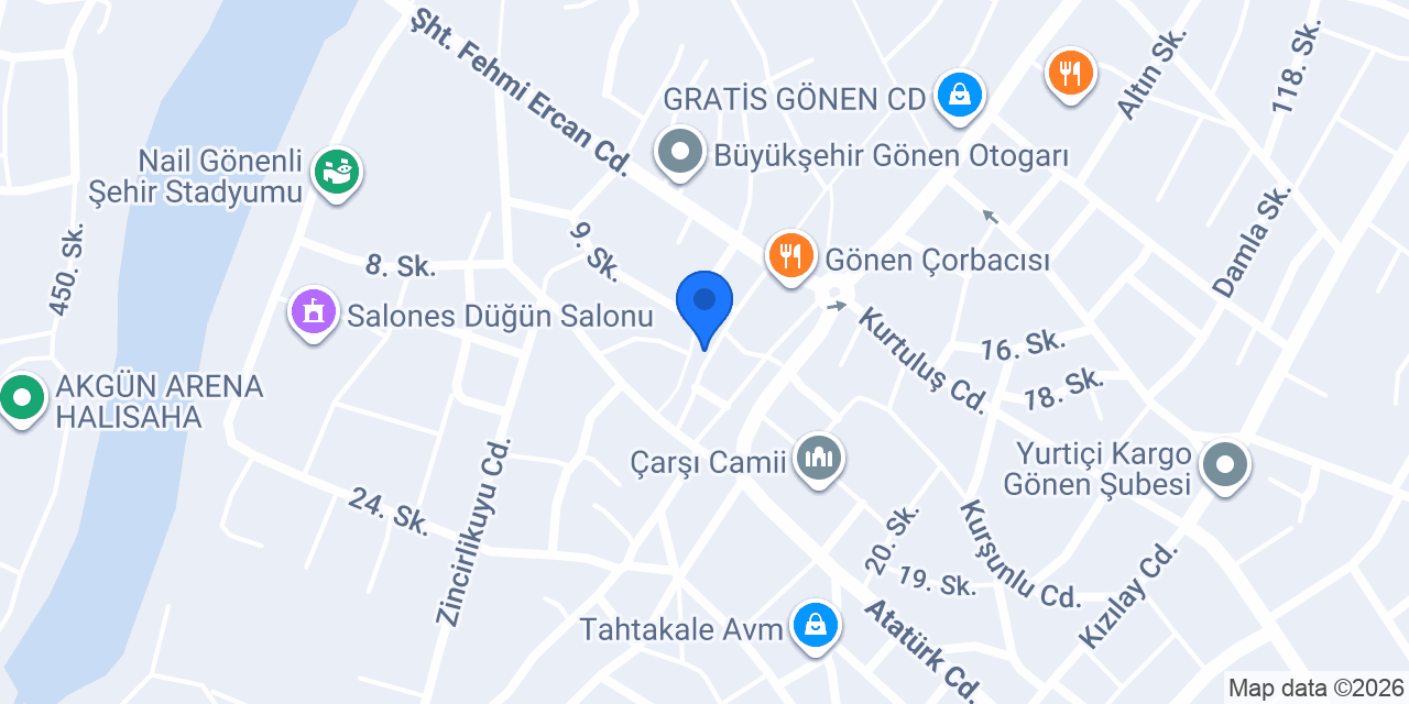 Anteplioğlu Baklava Gönen konumu