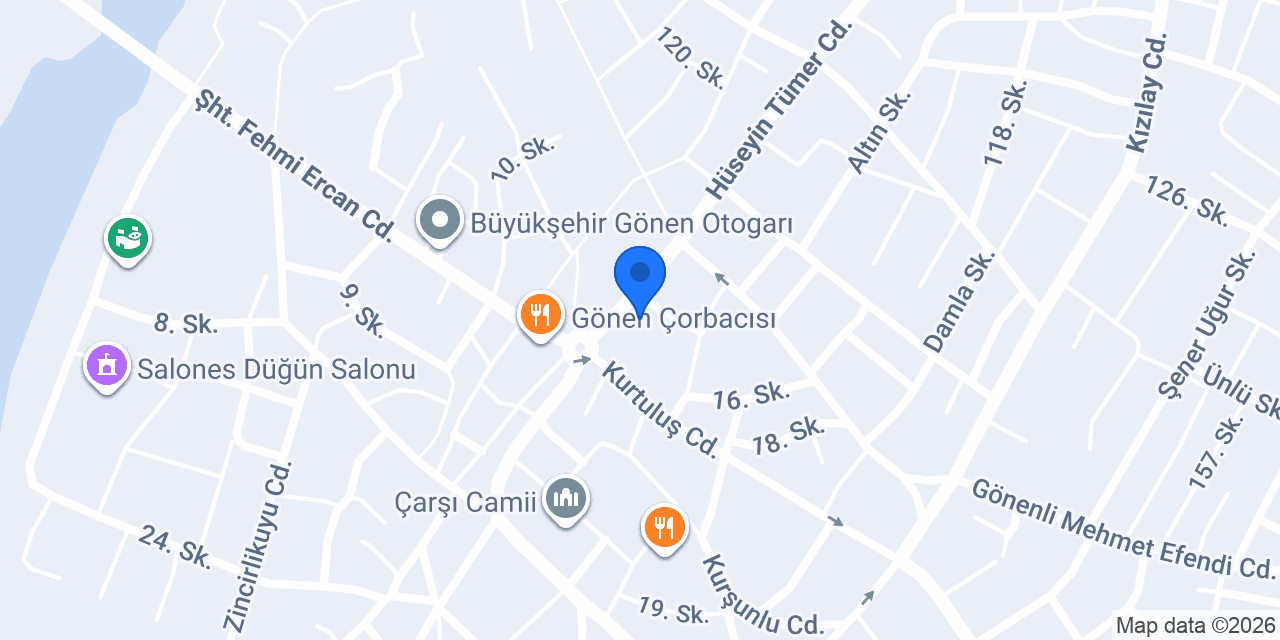 Akbank Gönen Şubesi konumu