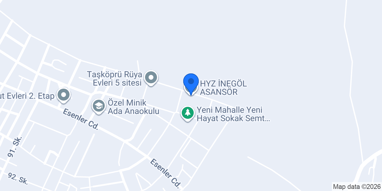 HYZ İNEGÖL ASANSÖR konumu