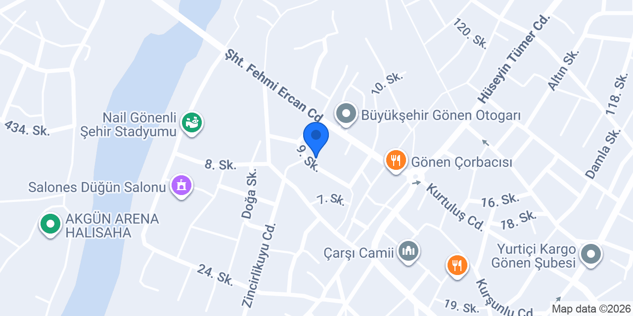 DenizBank Gönen Şubesi konumu