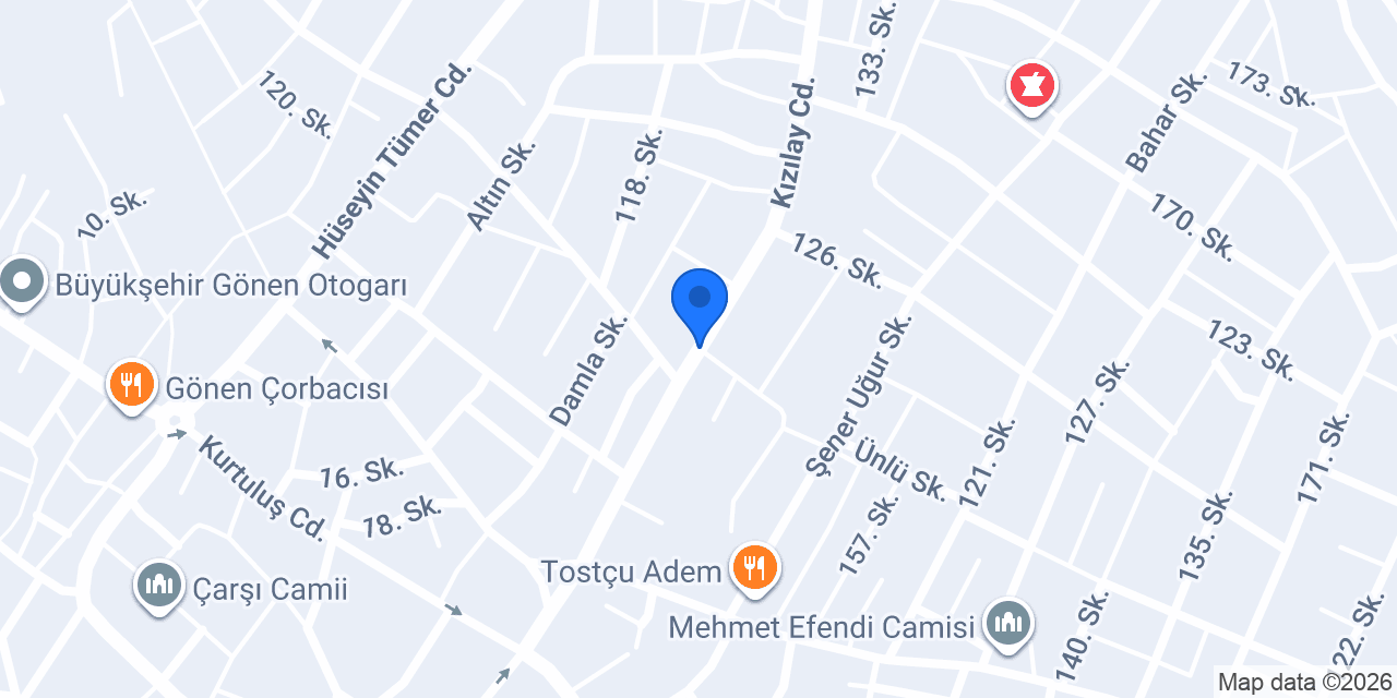 Kızılay Gönen Şubesi konumu
