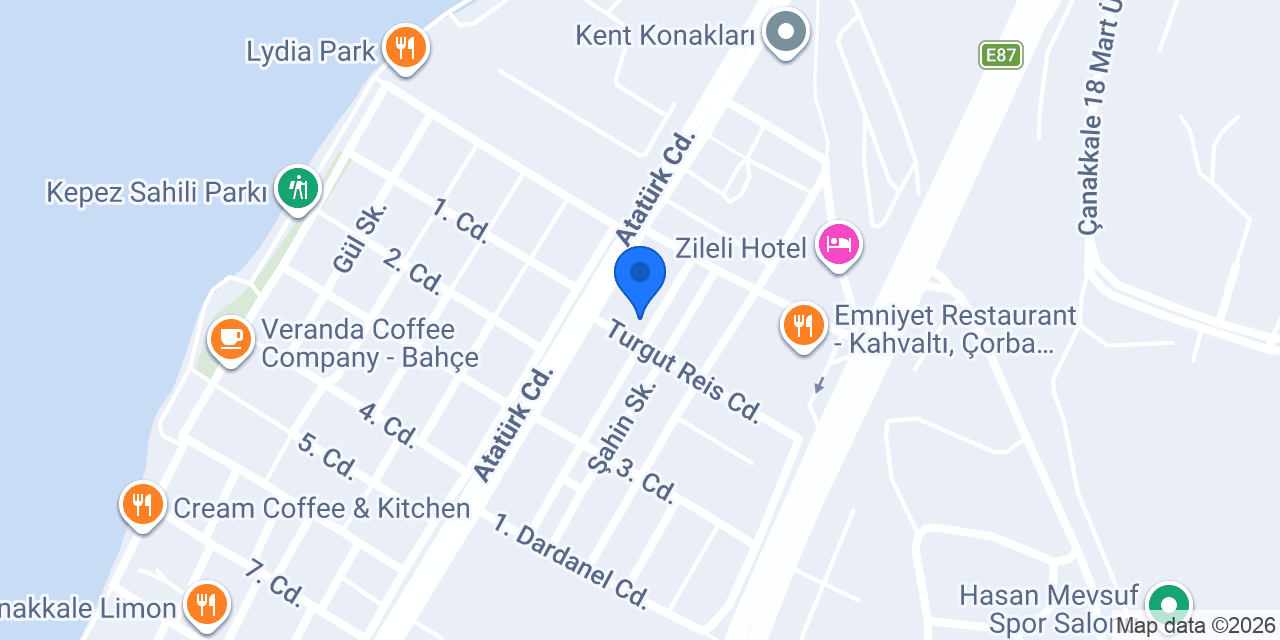 Çanakkale Nar Çiçeği Pansiyon konumu