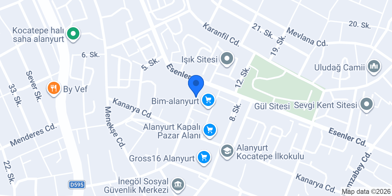 Usta alüminyum konumu