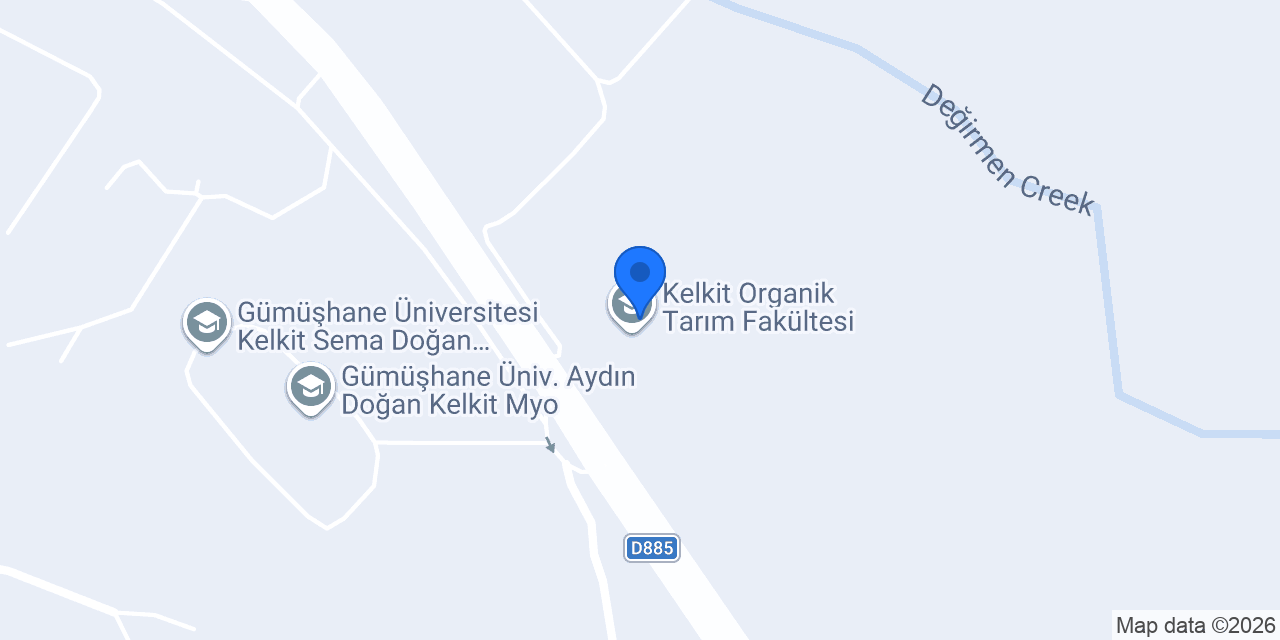 Kelkit Organik Tarım Fakültesi konumu