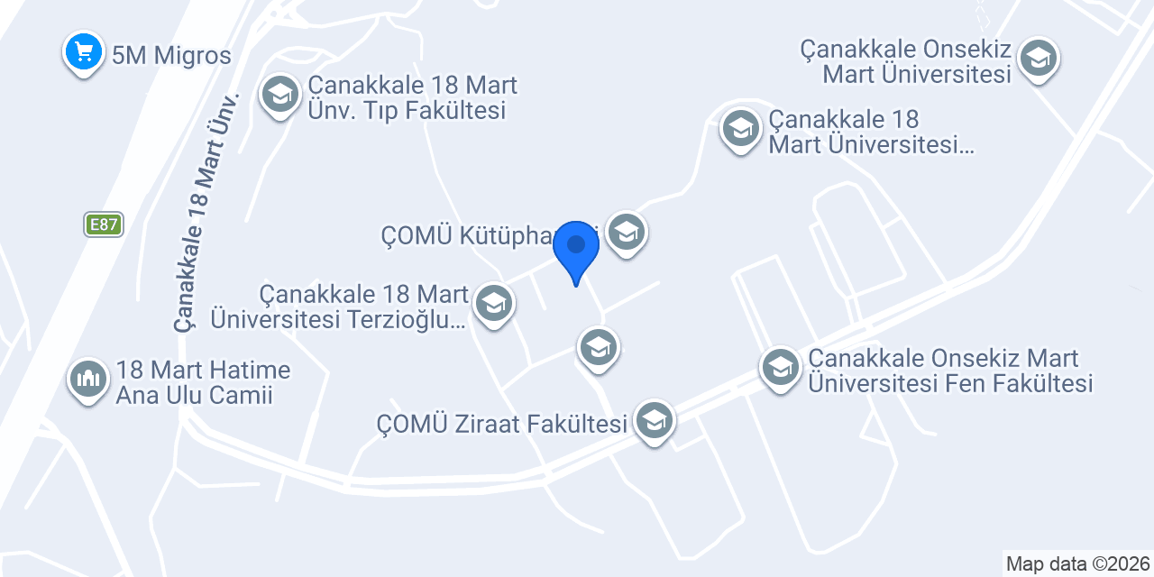 ÇOMÜ Turizm Fakültesi konumu