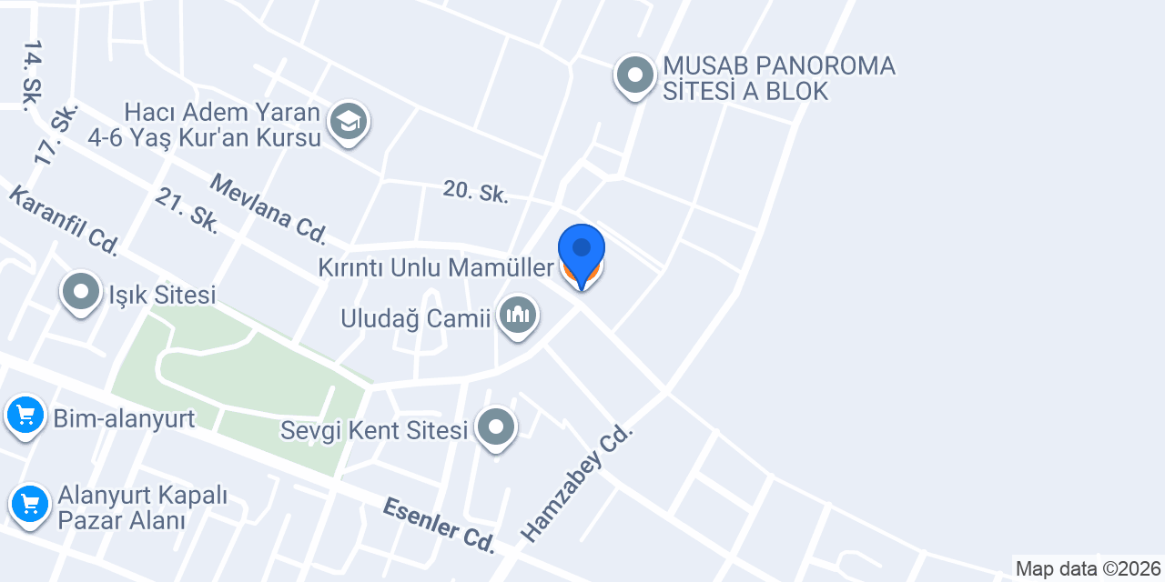 Kırıntı Unlu Mamüller konumu