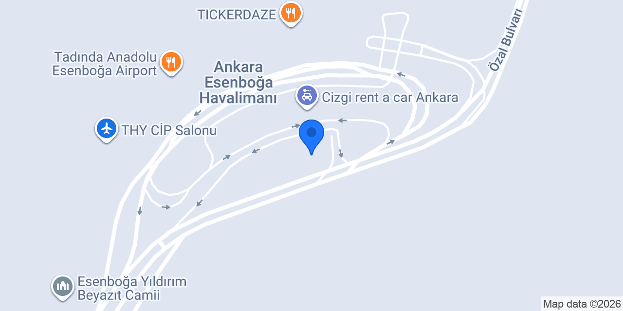 Rent Go Ankara Esenboğa Havalimanı konumu