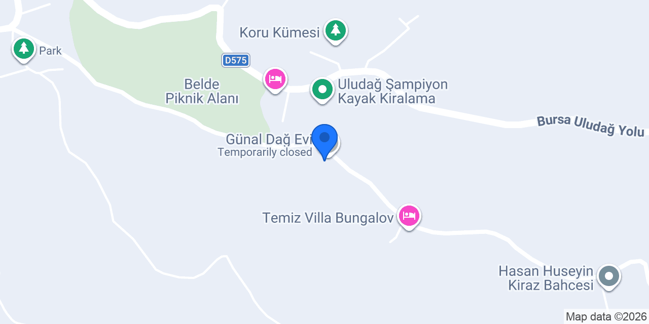Günal Dağ Evi konumu