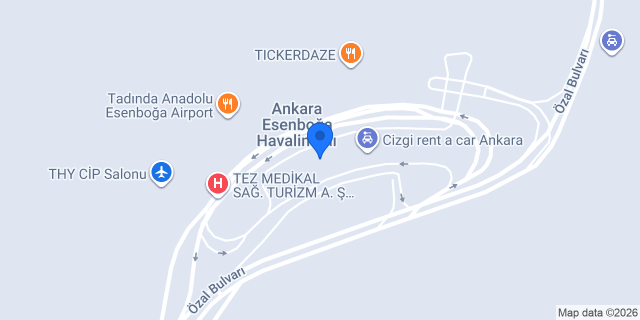 Budget Ankara Havalimanı konumu