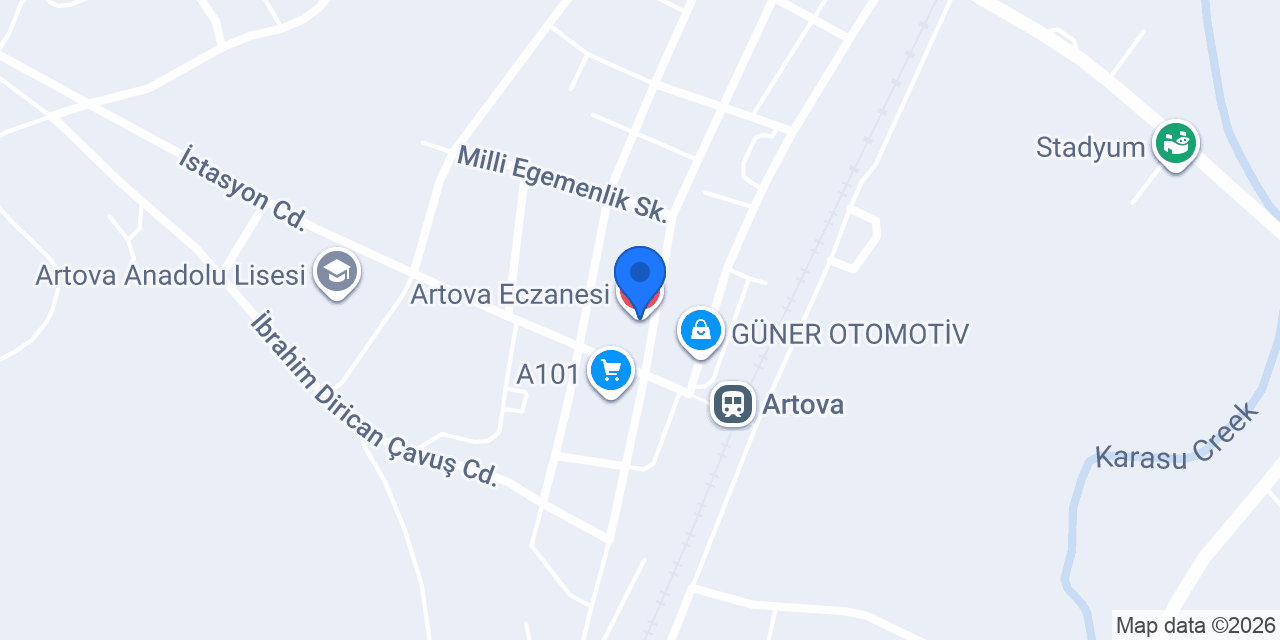 Artova Eczanesi konumu