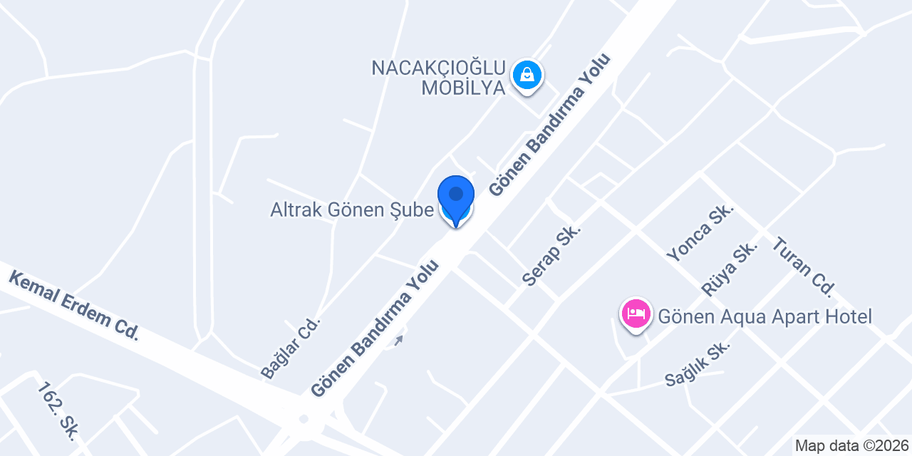 Altrak Gönen Şube konumu
