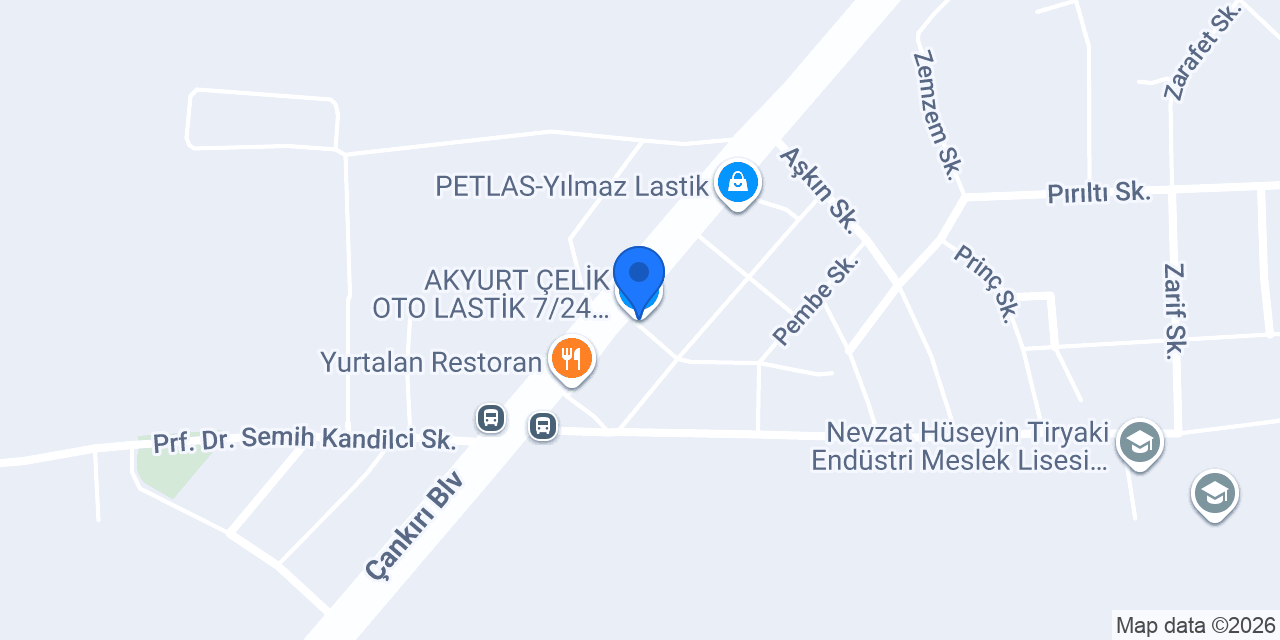 AKYURT ÇELİK OTO LASTİK 7/24 PETLAS-LASSA konumu